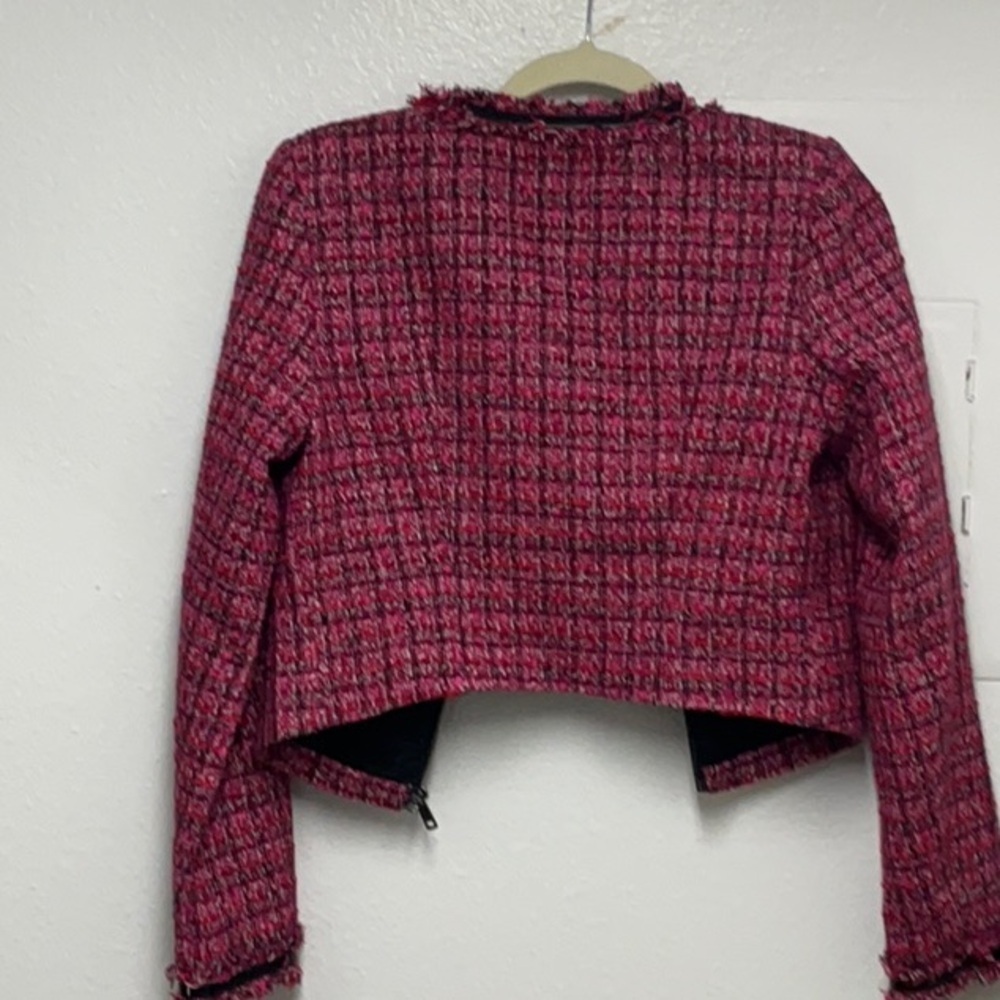 Guess Pink Blazer with Tweed Texture and Structured Silhouette - Picture 6 of 10